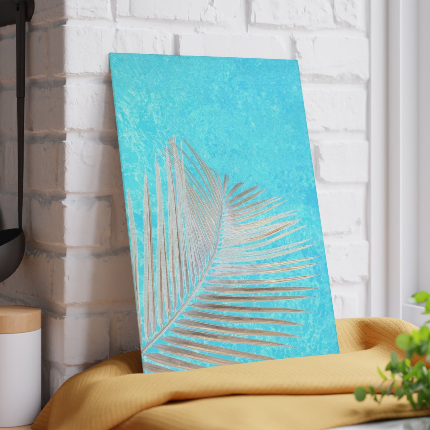 Ocean Palm Glass Cutting Board