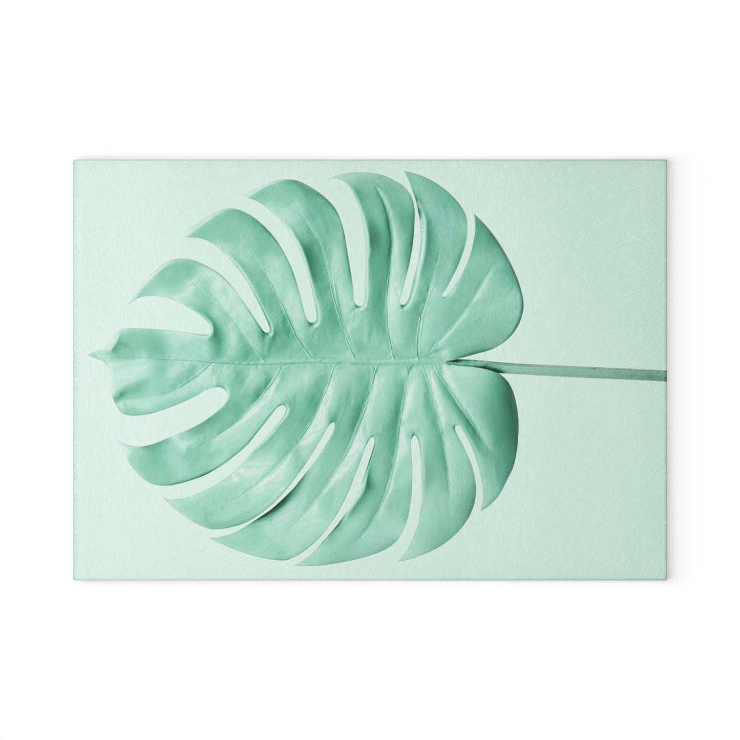 Tropical Monstera Leaf Glass Cutting Board