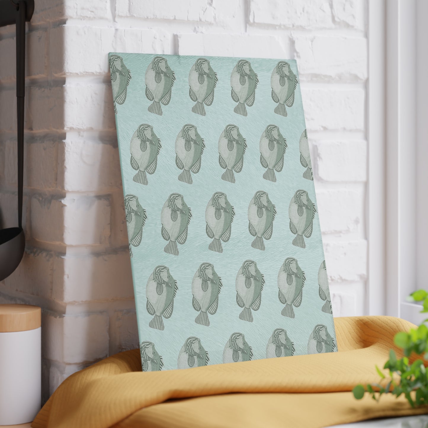 Green Fish Glass Cutting Board