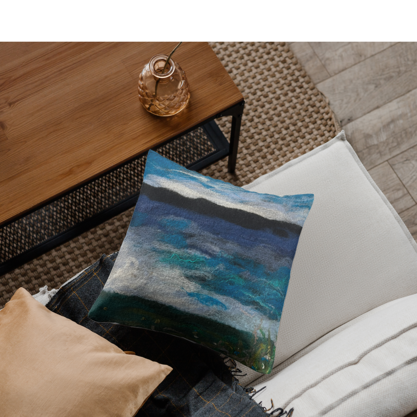 Wild Sea Felted Pillow Cover