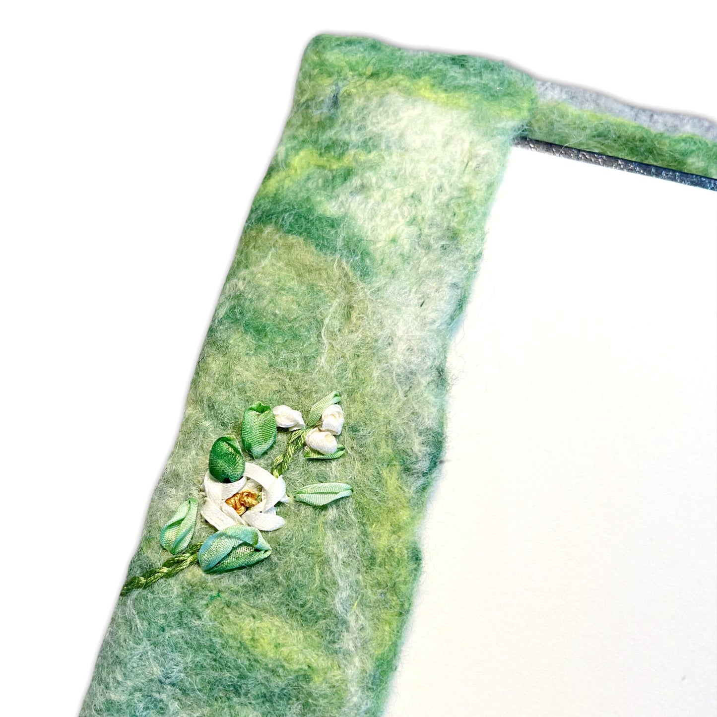 Felted and Ribbon Embroidered Journal - Birds and Flowers
