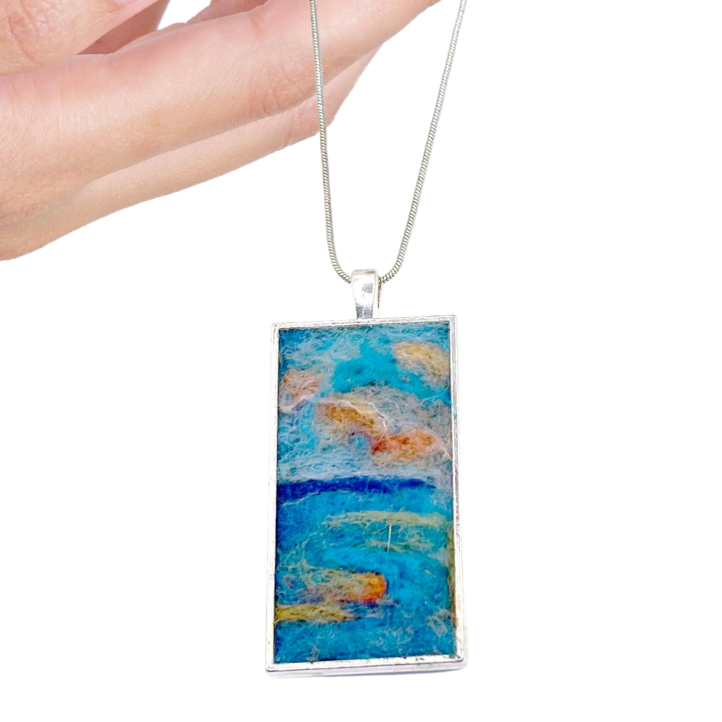 Felted Necklace - Coral Sunset