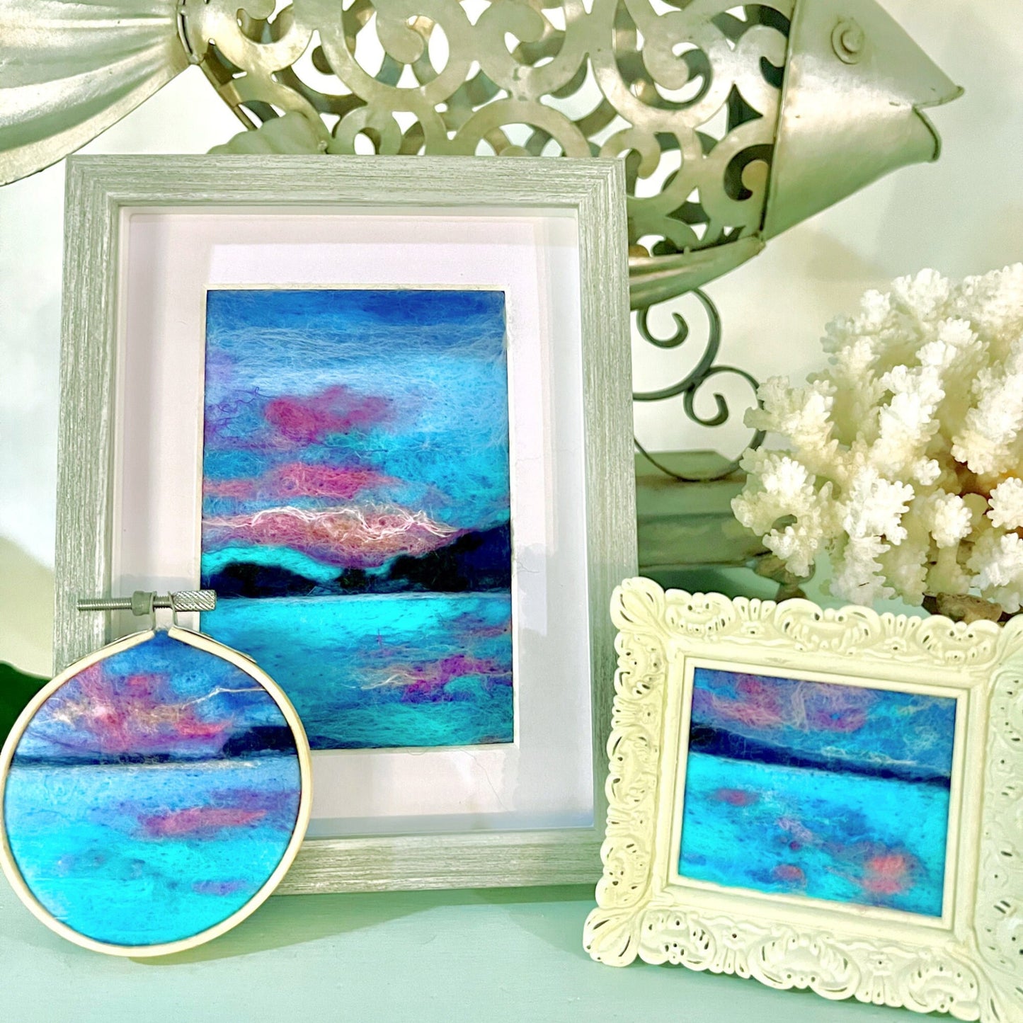 The Calm Miniature Felted Wool Painting