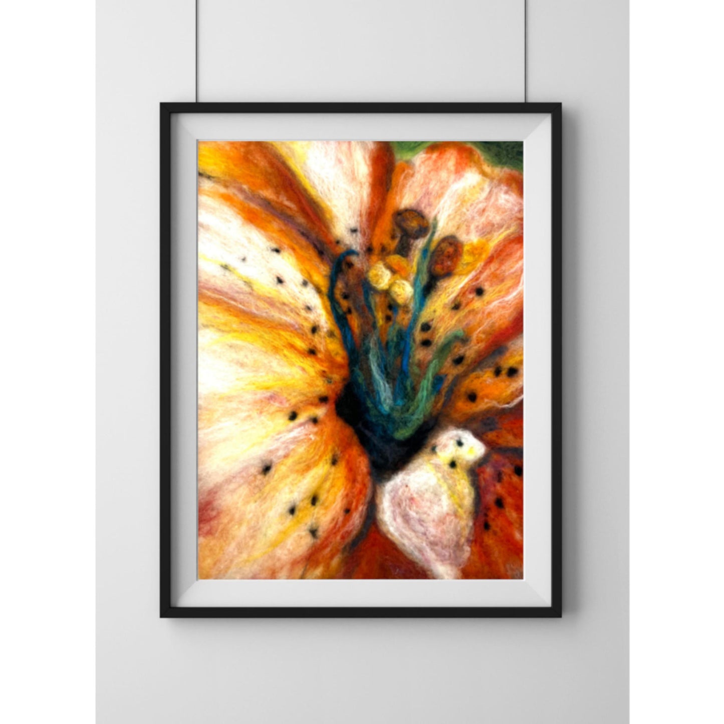 The Center Flower Felted Wool Painting