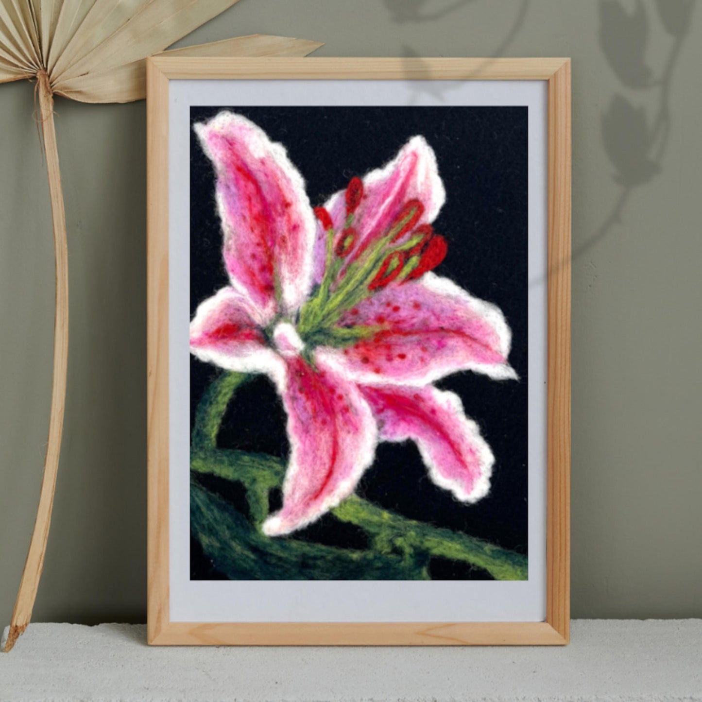 The Lily Felted Wool Painting