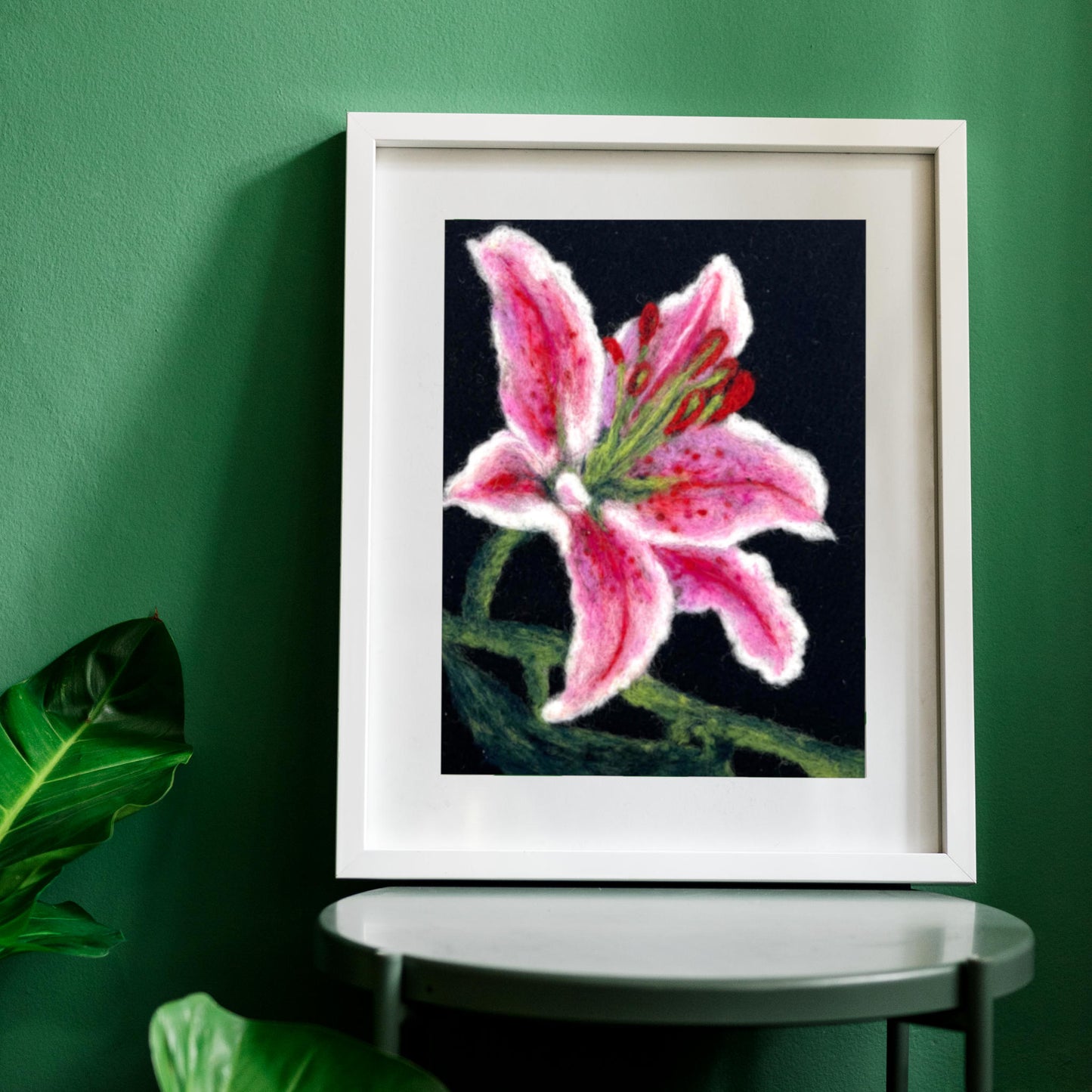 The Lily Felted Wool Painting