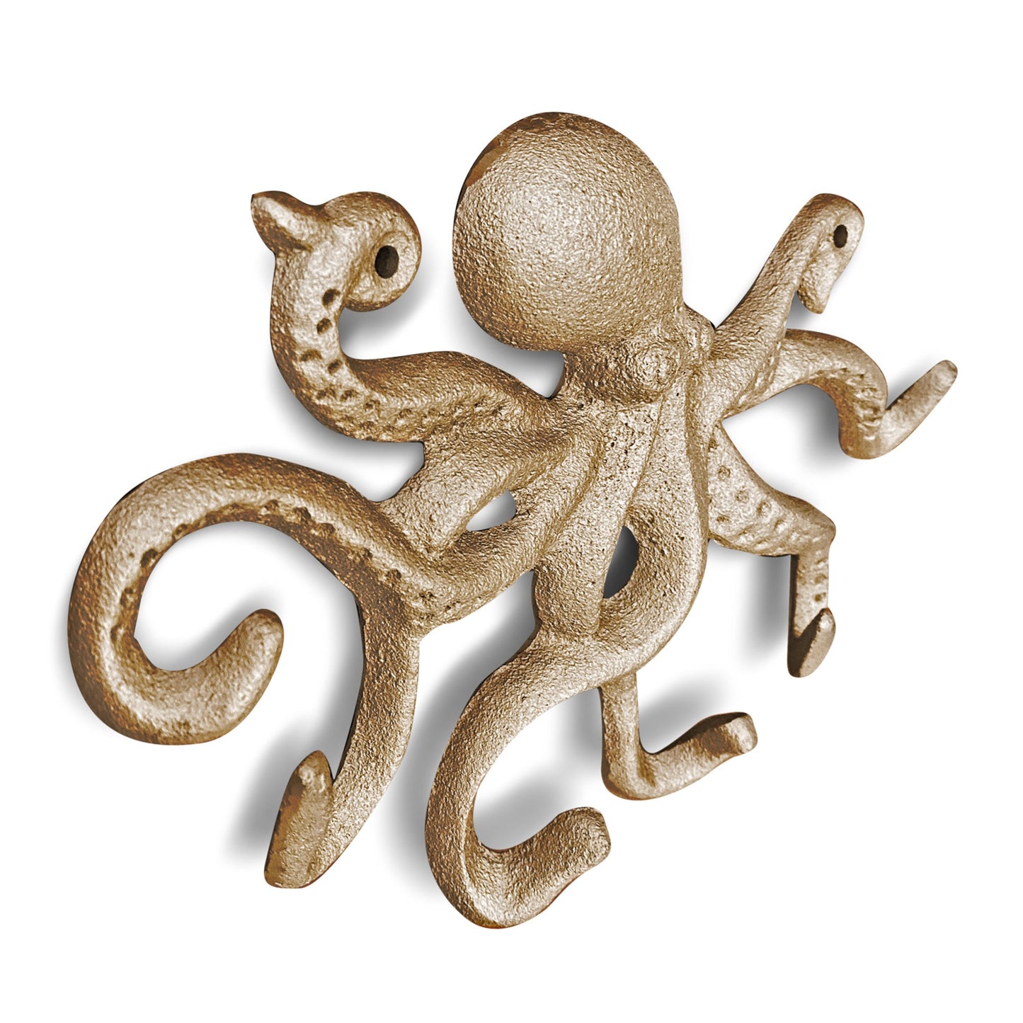 Gold Cast Iron Octopus Wall Hook