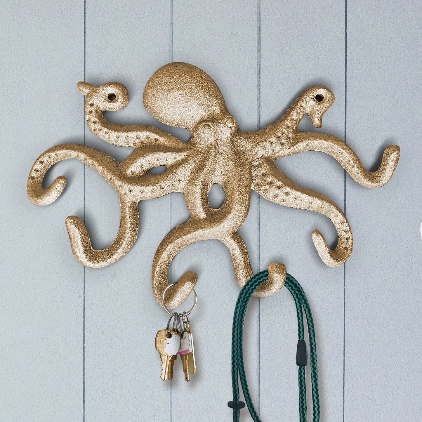 Gold Cast Iron Octopus Wall Hook