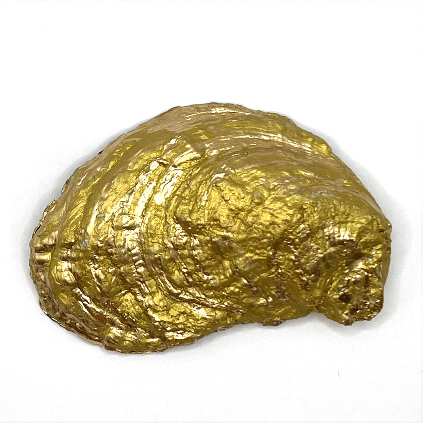 Gilded Blue Sea Turtle Oyster Shell Ring Dish and Tray