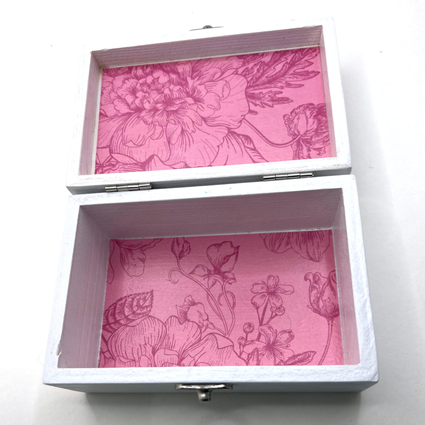 Keepsake Box - Large with Pink and Yellow Felted Lid