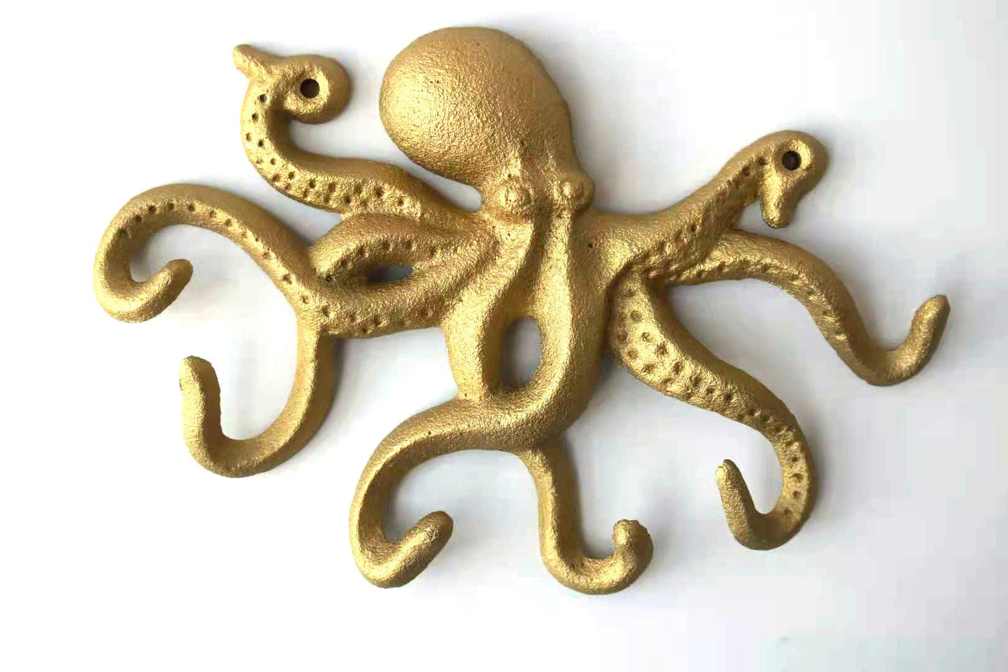 Gold Cast Iron Octopus Wall Hook