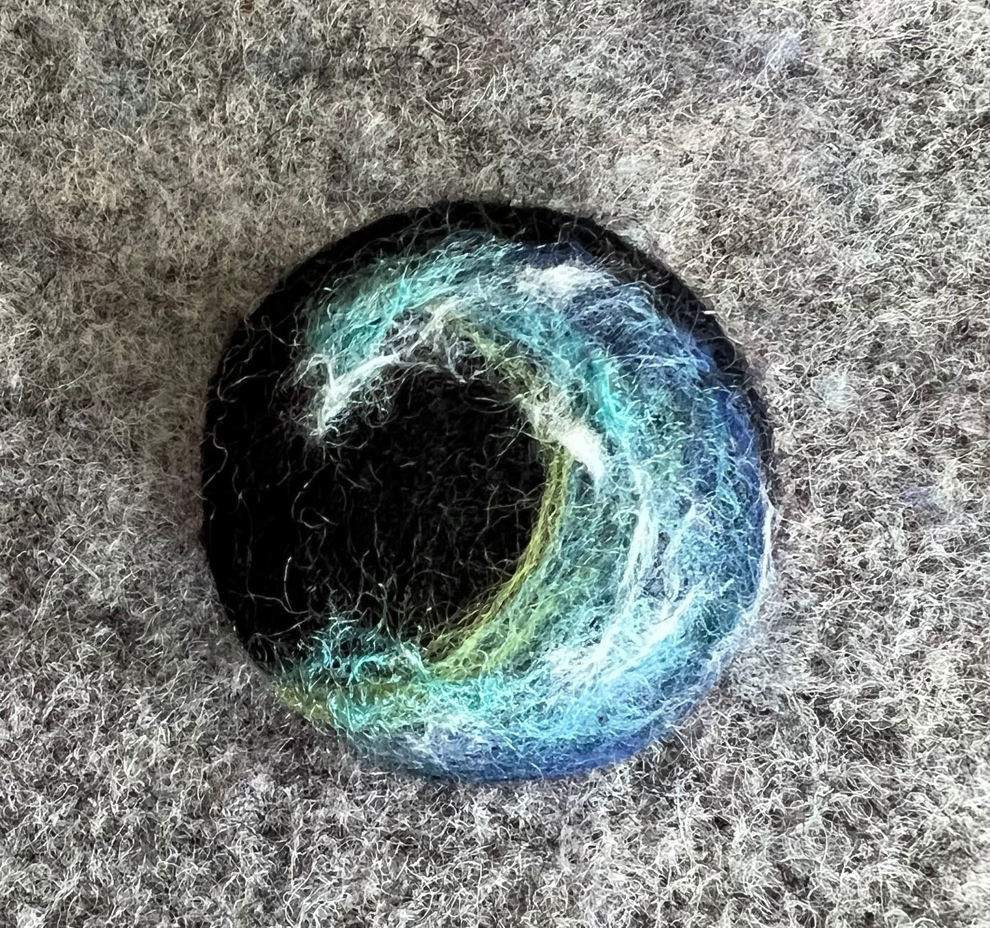 Felted Wave Art Brooch, Felt jewelry, felted pin, needle felted Wool blue wave ocean, statement brooch, broach, boho, surfer, wearable art