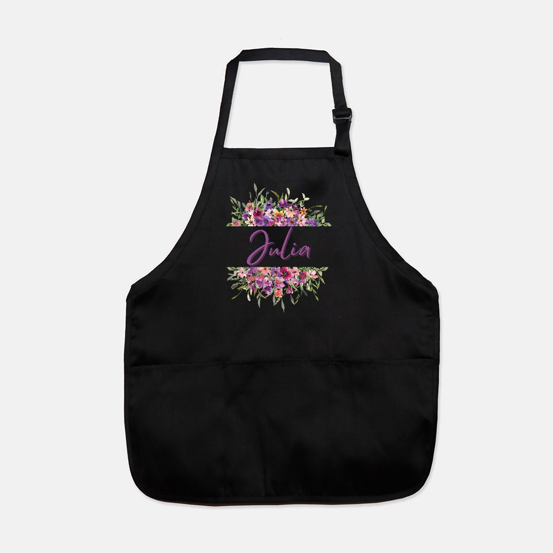 Personalized Garden of Flowers Name Apron