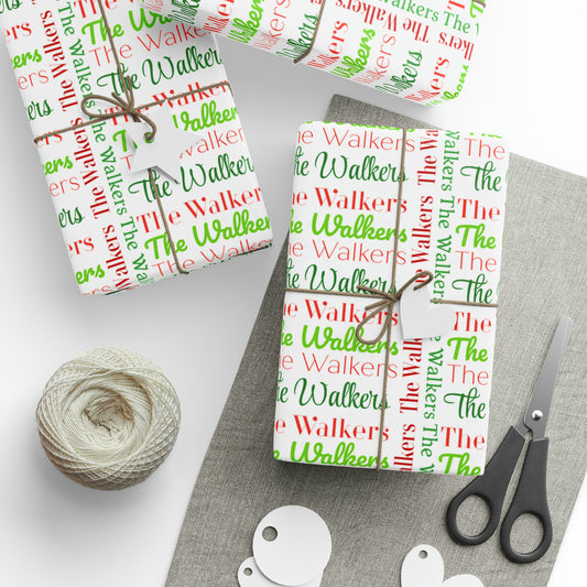 Personalized Name Wrapping Paper- Holiday