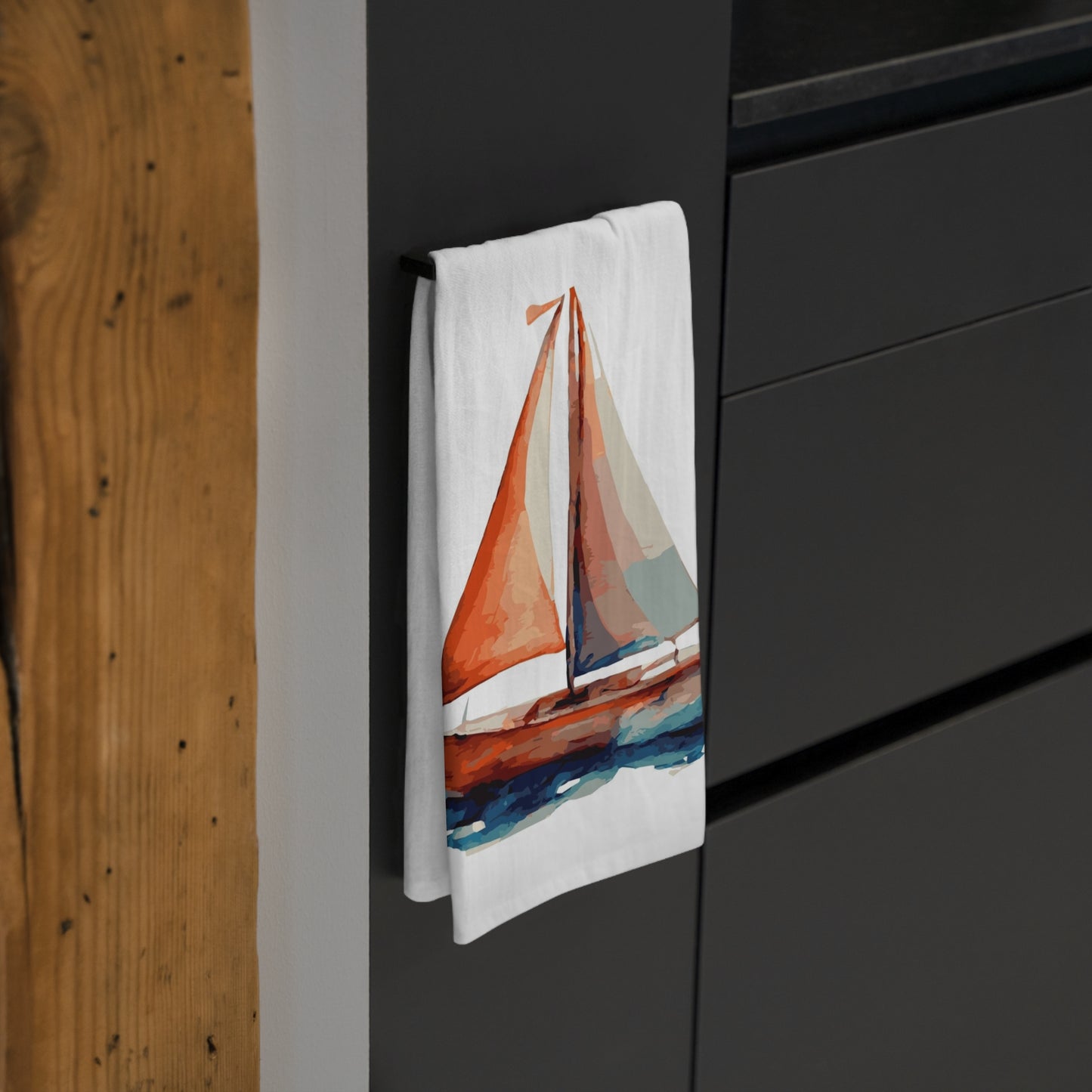 Colorful Sailboat Tea Towel