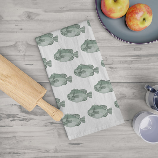 Green Fish Tea & Dish Towel