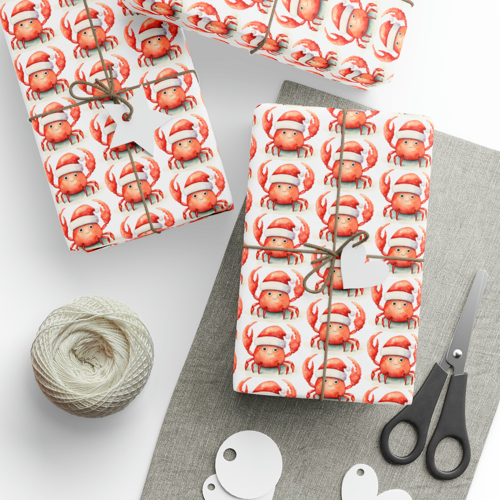 Santa Crab Christmas Wrapping Paper 