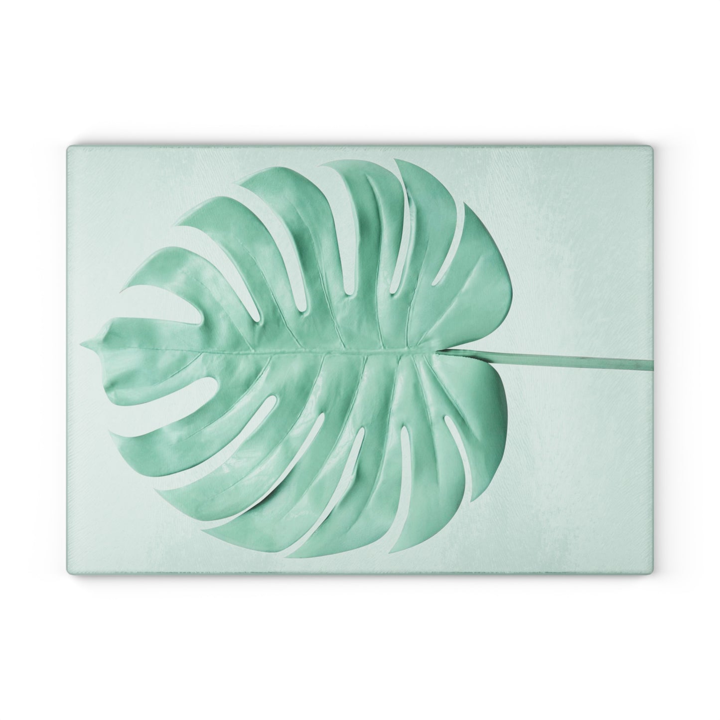 Tropical Monstera Leaf Glass Cutting Board