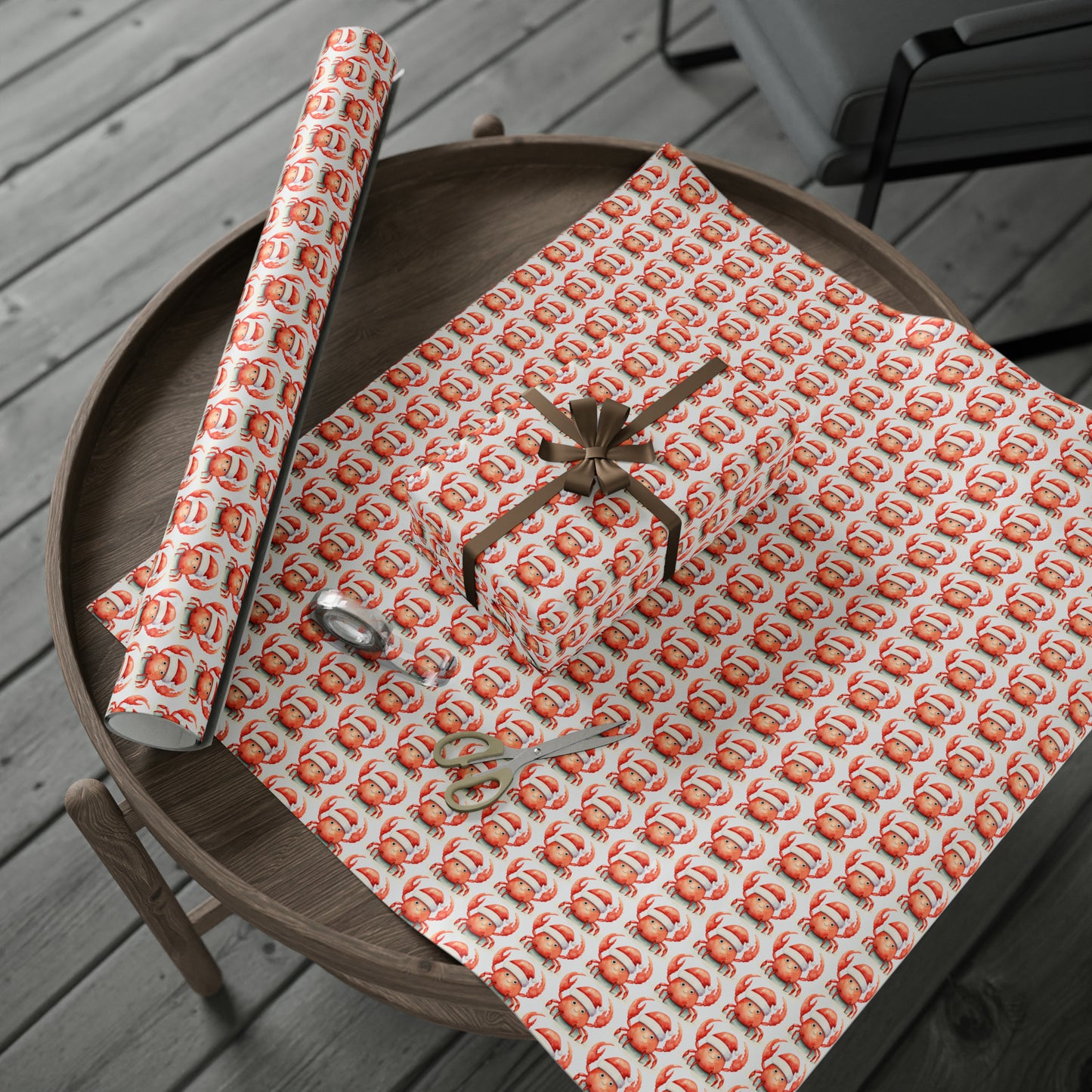 Santa Crab Christmas Wrapping Paper - Holiday