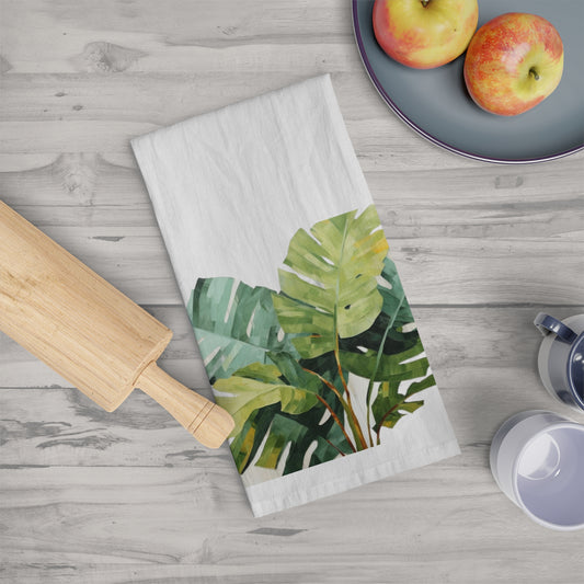 Colorful Tropical Foliage Palm Tea Towel