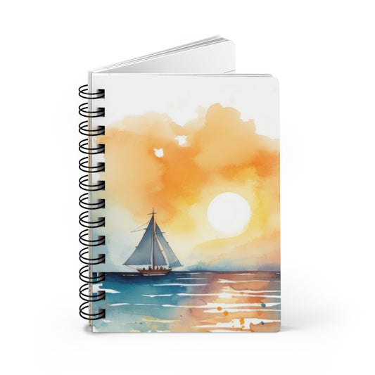 Sunset on the Sailboat Spiral Bound Journal