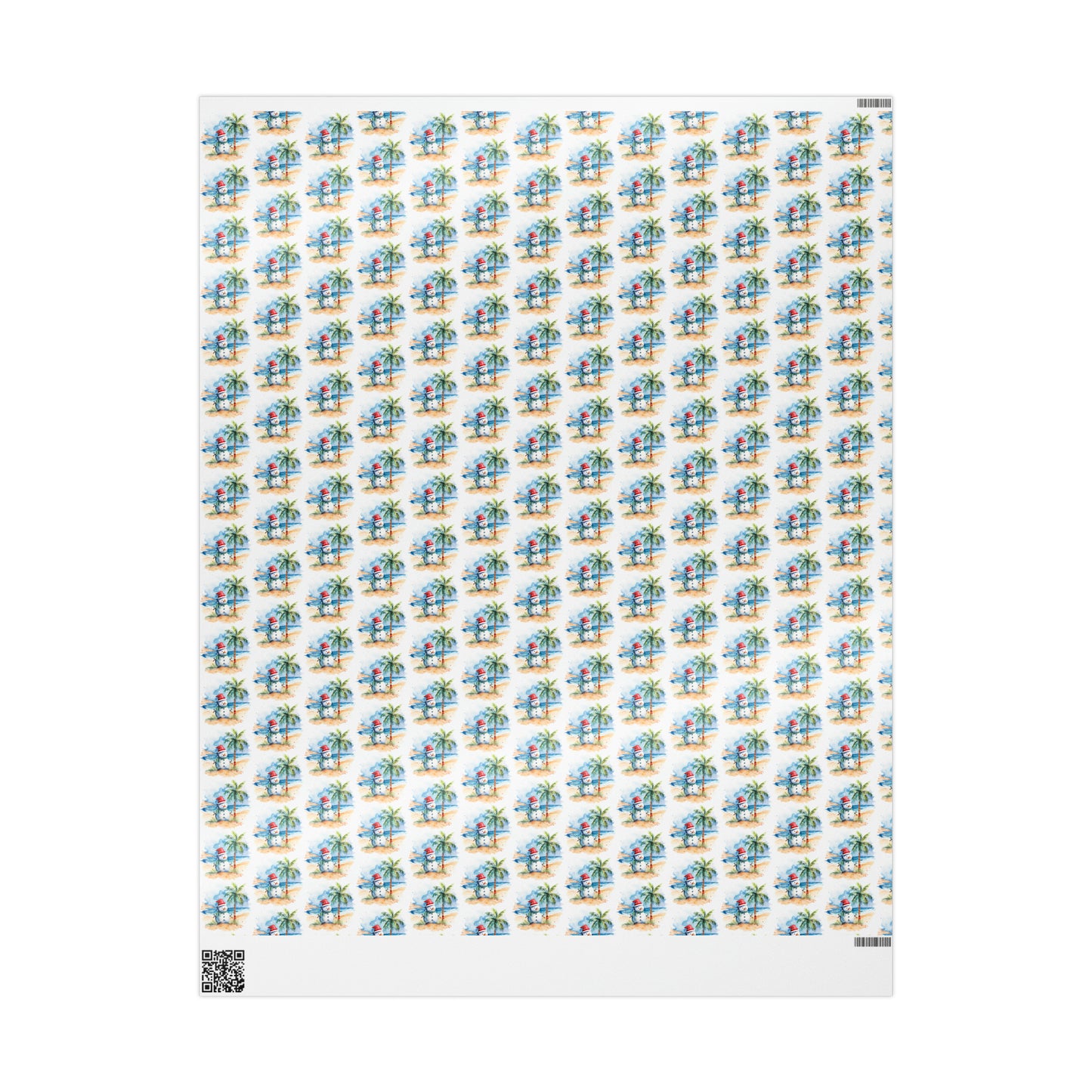 Snowman on the Beach Christmas Wrapping Paper