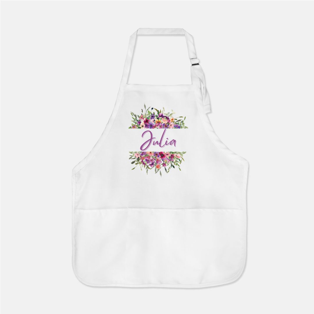 Personalized Garden of Flowers Name Apron