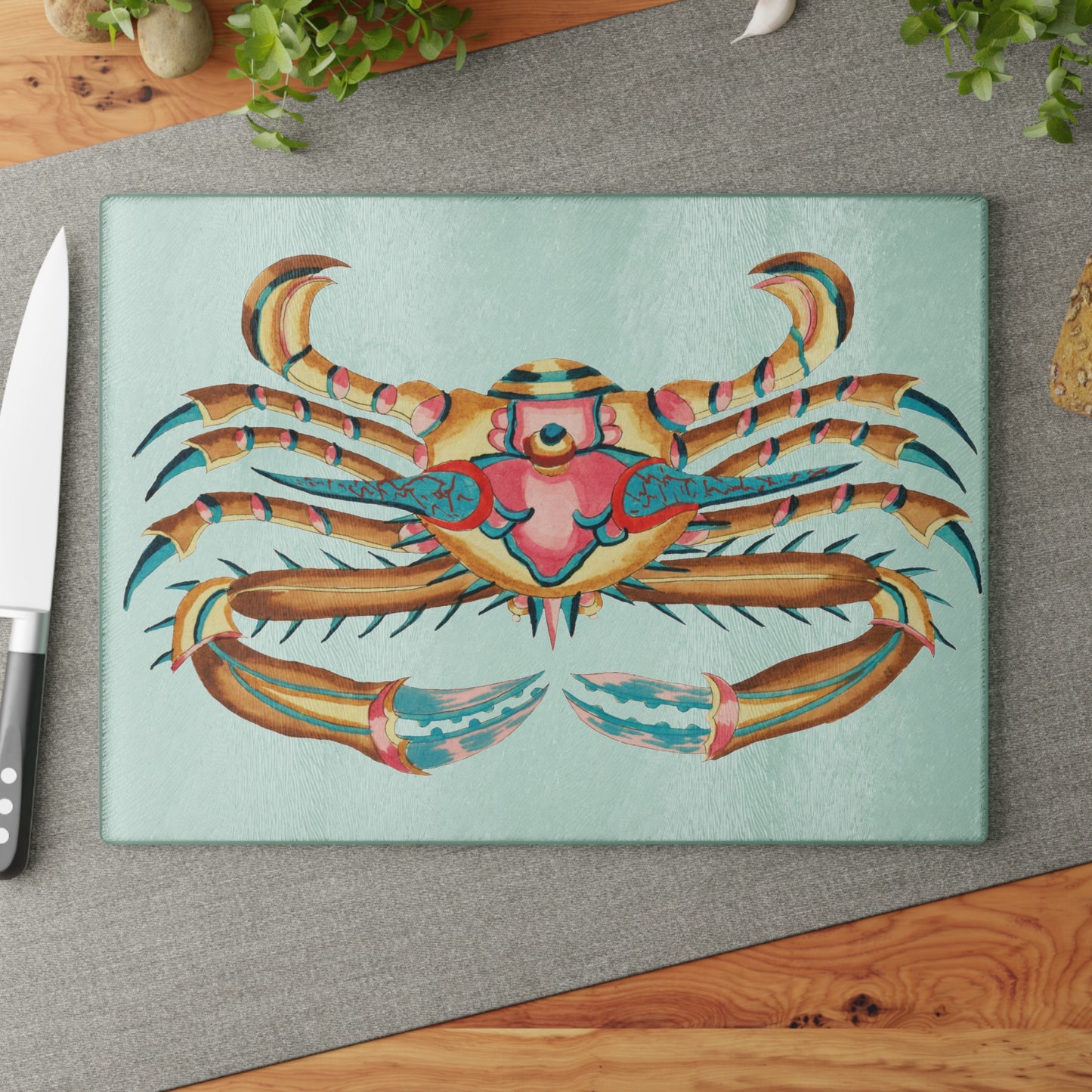 The Crab Glass Cutting Board