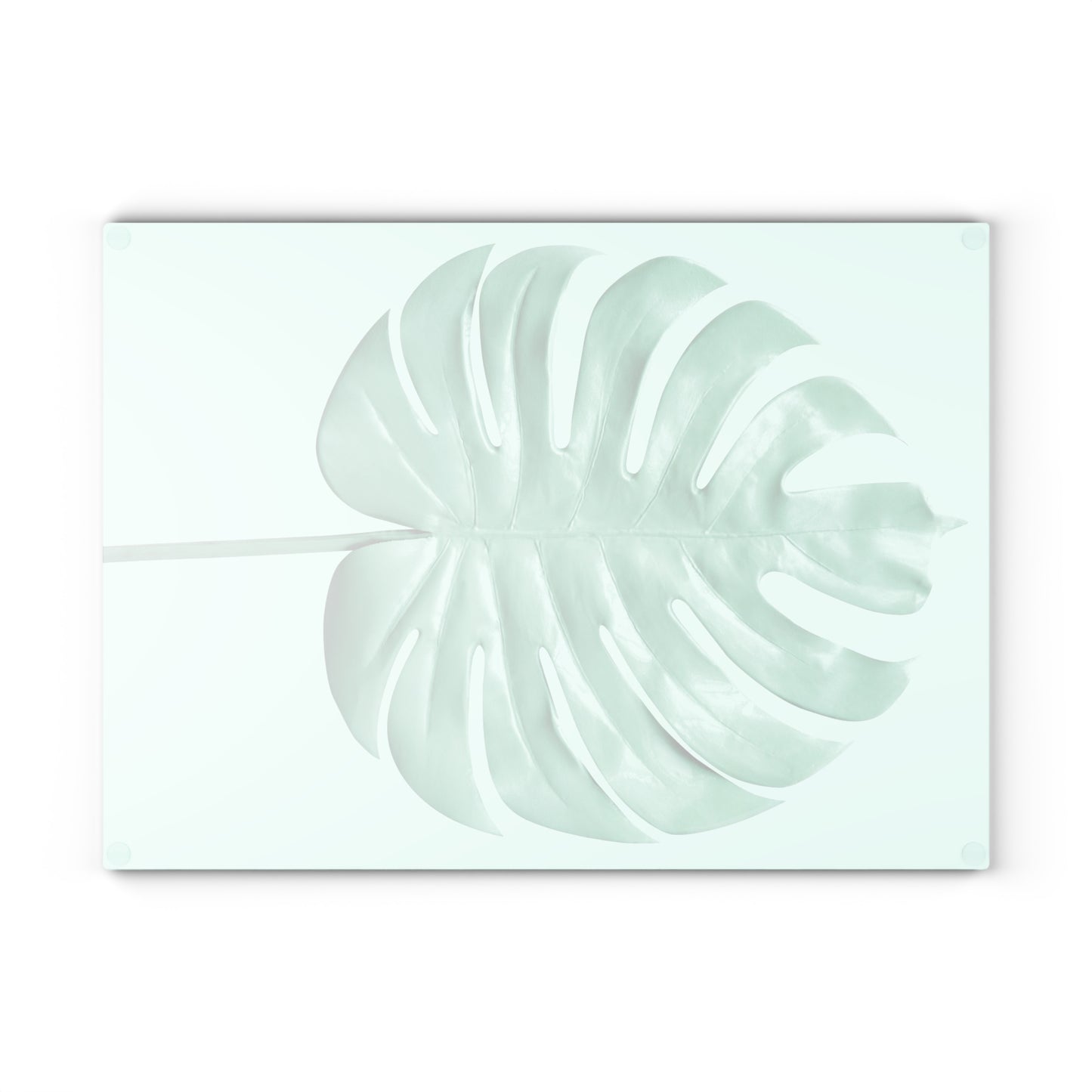 Tropical Monstera Leaf Glass Cutting Board