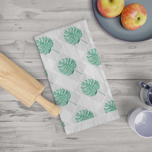 Tropical Monstera Leaf Tea Towel