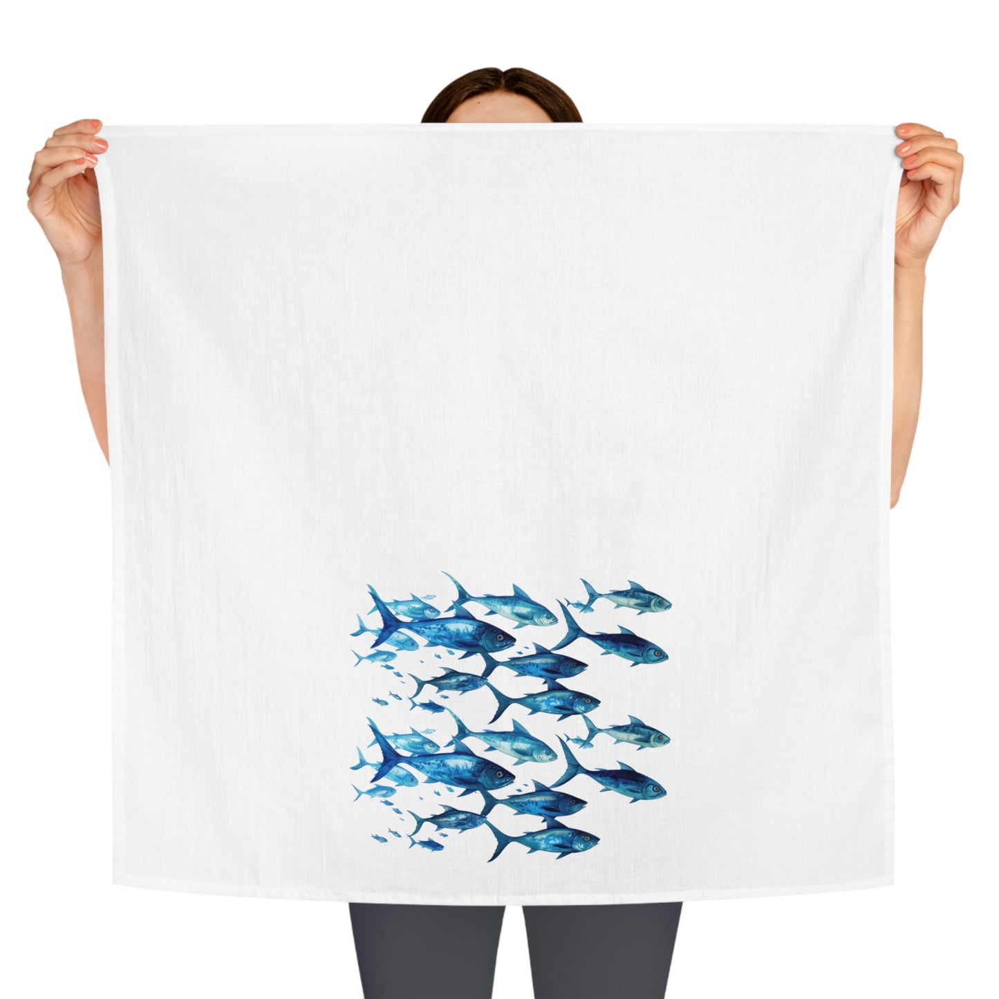 School of Blue Fish Tea Towel