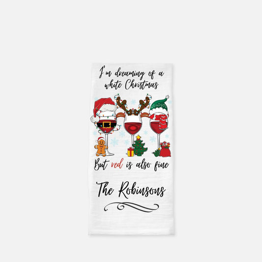 Personalized But Red Is Fine Tea Towel, Dish, Kitchen Towel, Flour Sack Towel, Housewarming Gift, Wedding Gift Towel, Bar Towel