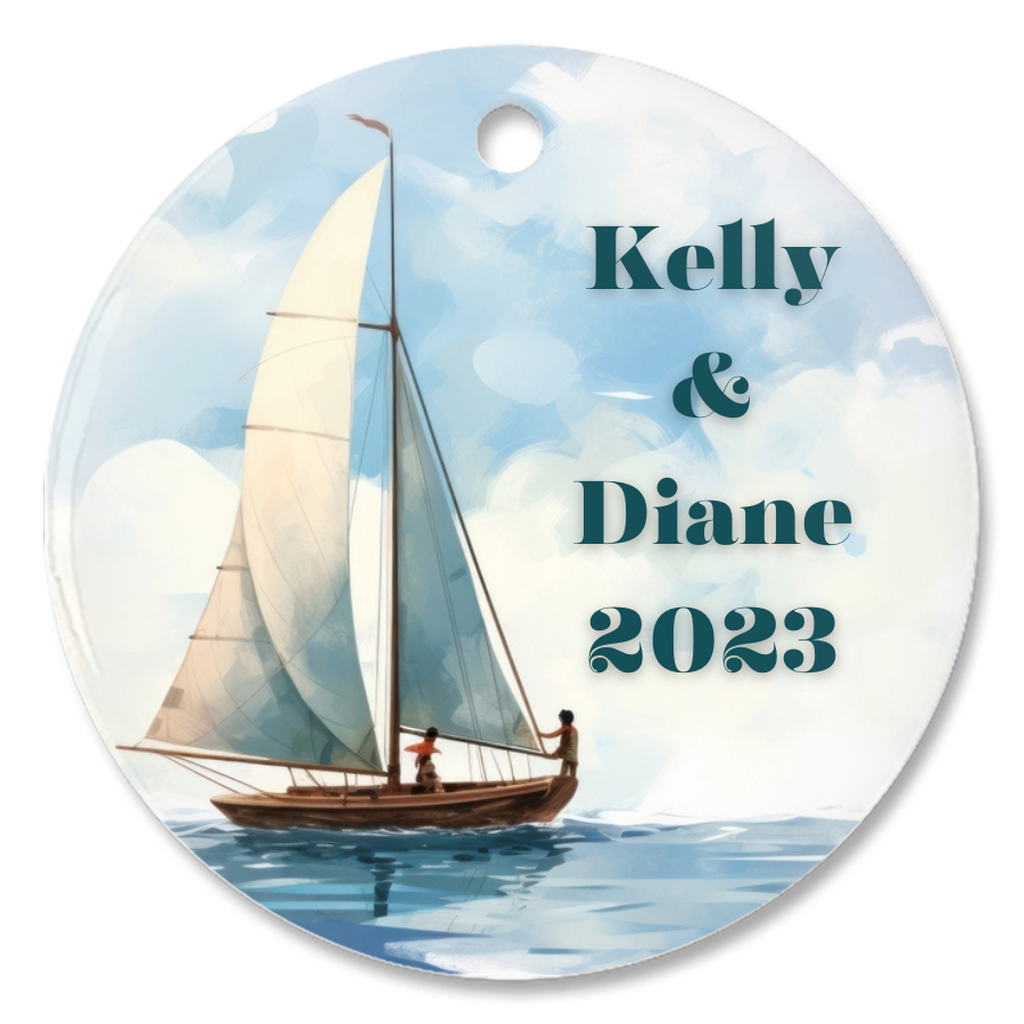 Sailing Personalized Porcelain Ornaments