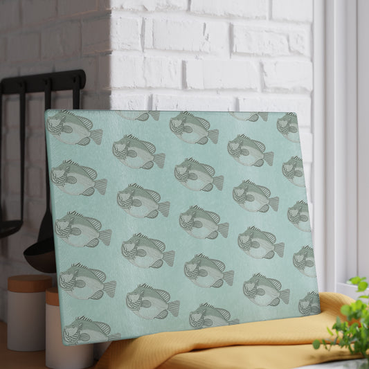 Green Fish Glass Cutting Board