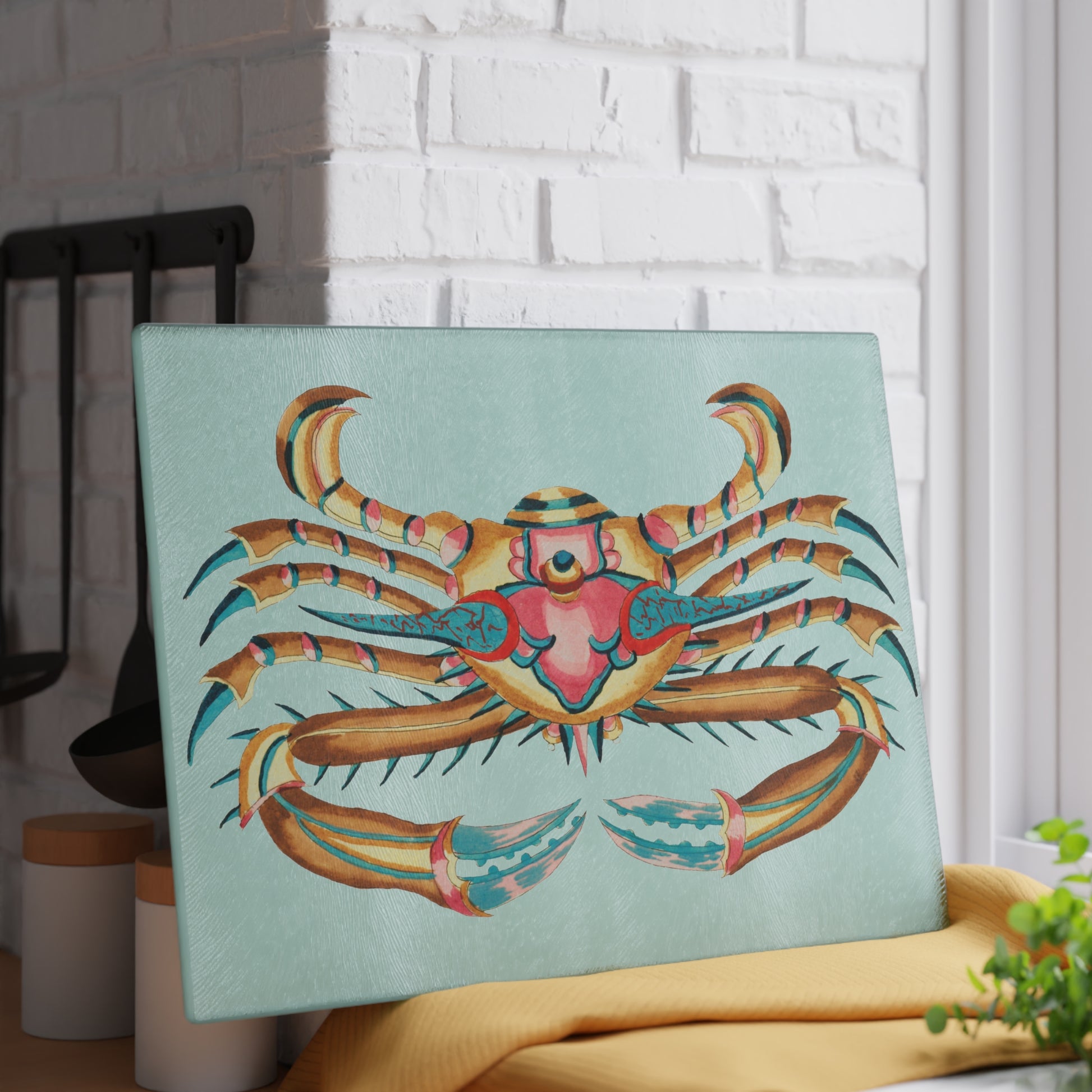 The Crab Glass Cutting Board