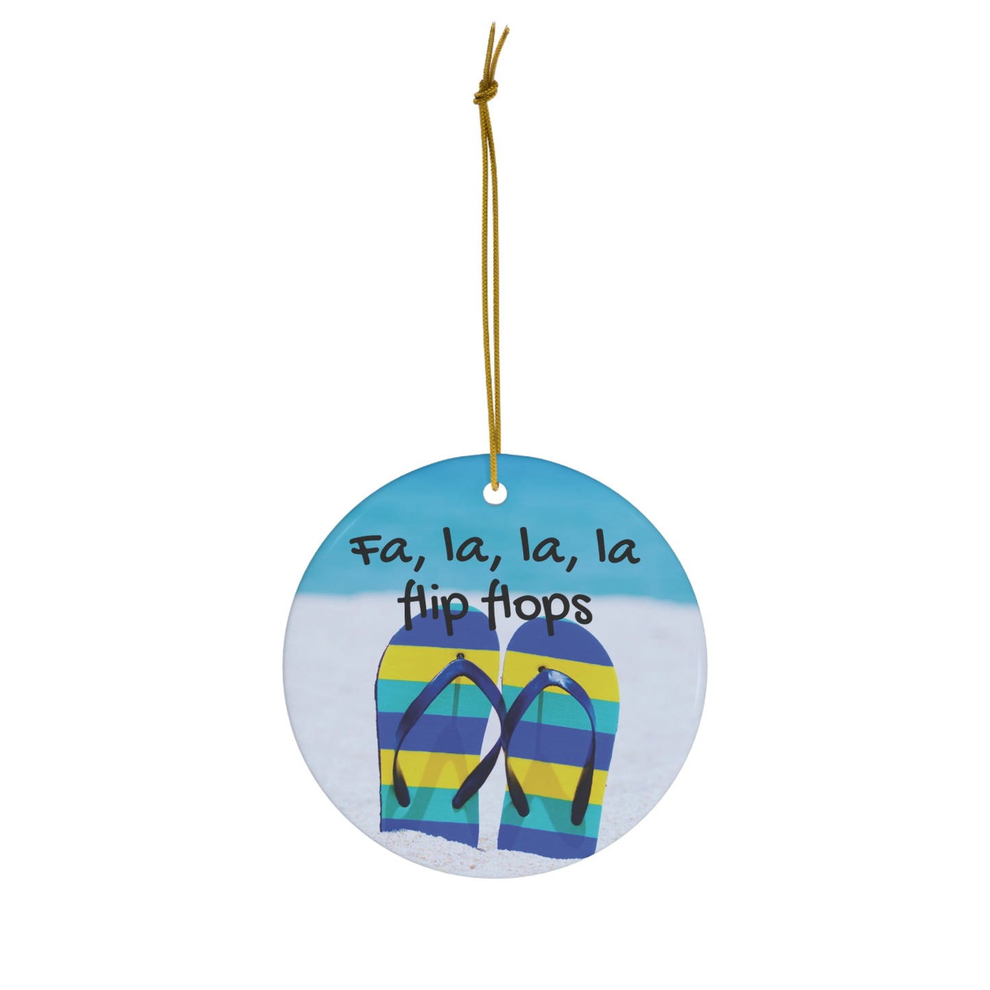 Flip Flops Christmas Ceramic Ornament