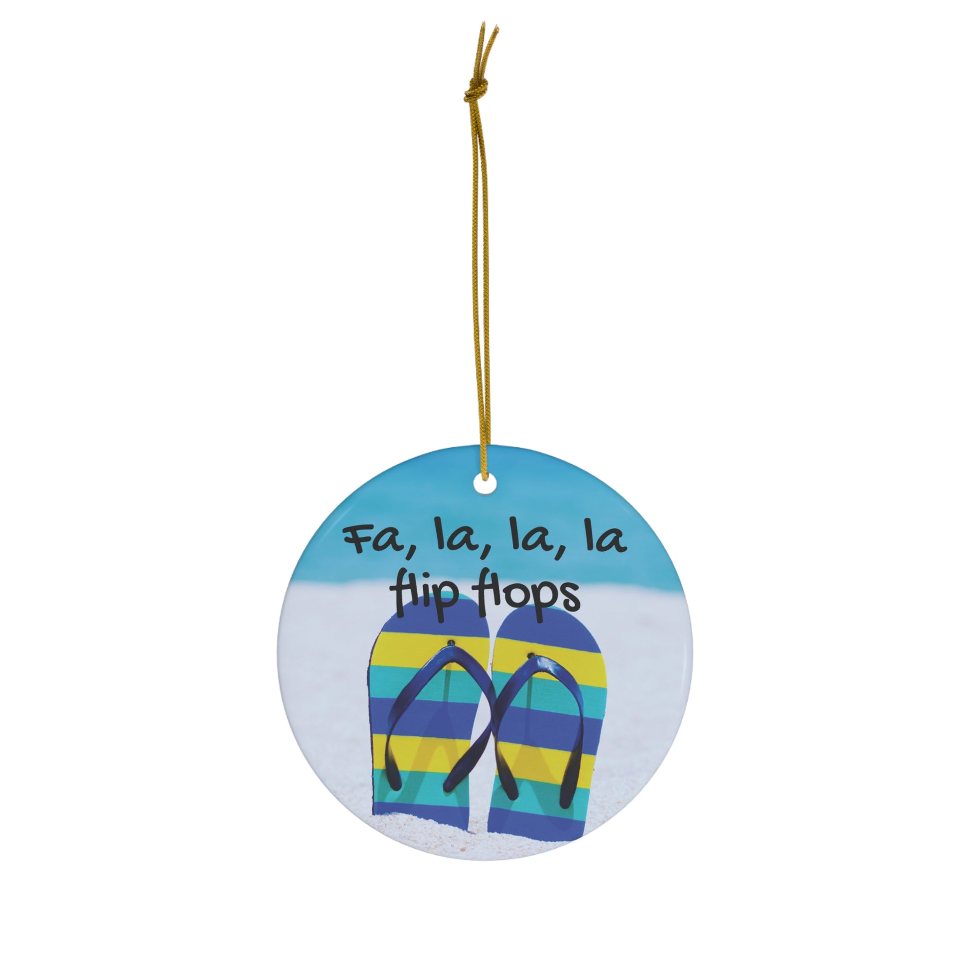 Flip Flops Christmas Ceramic Ornament