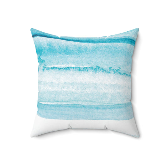 Ombre Watercolor Ocean Throw Pillow