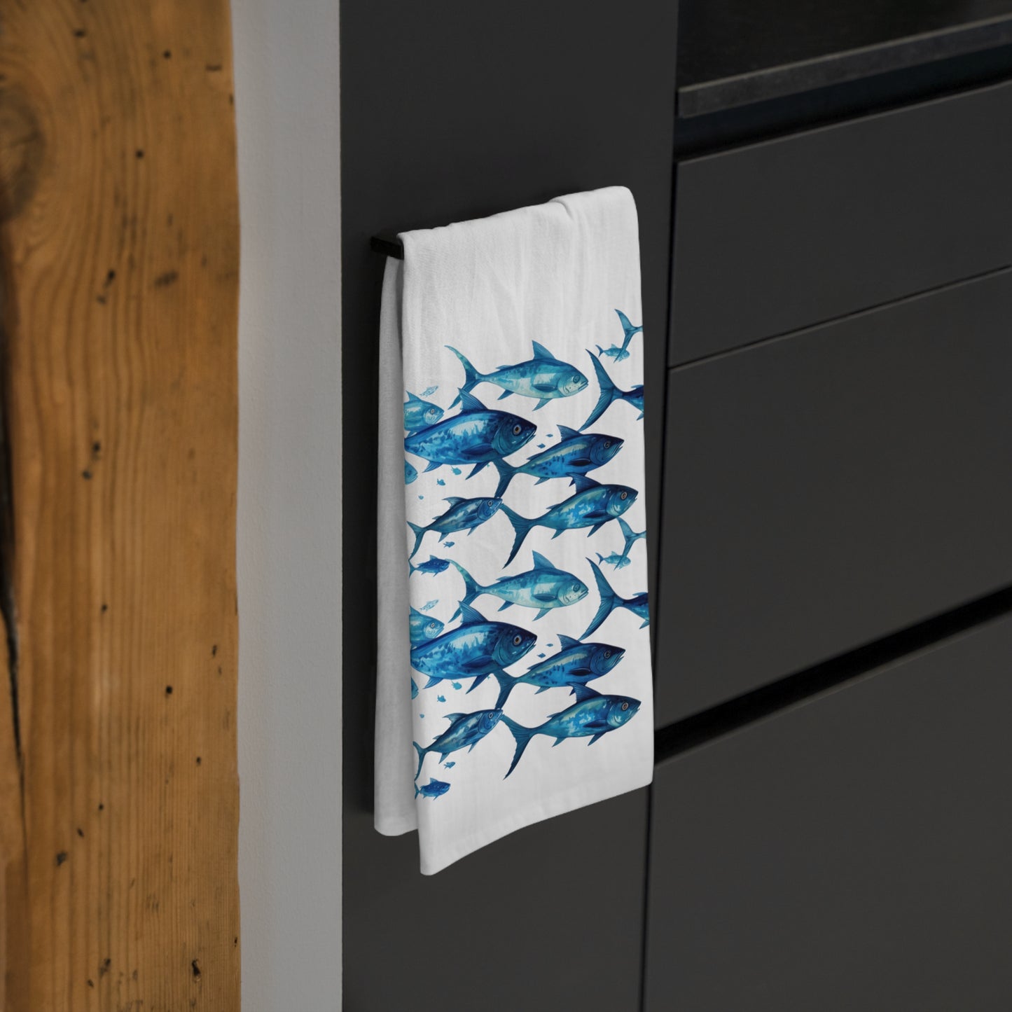 School of Blue Fish Tea Towel