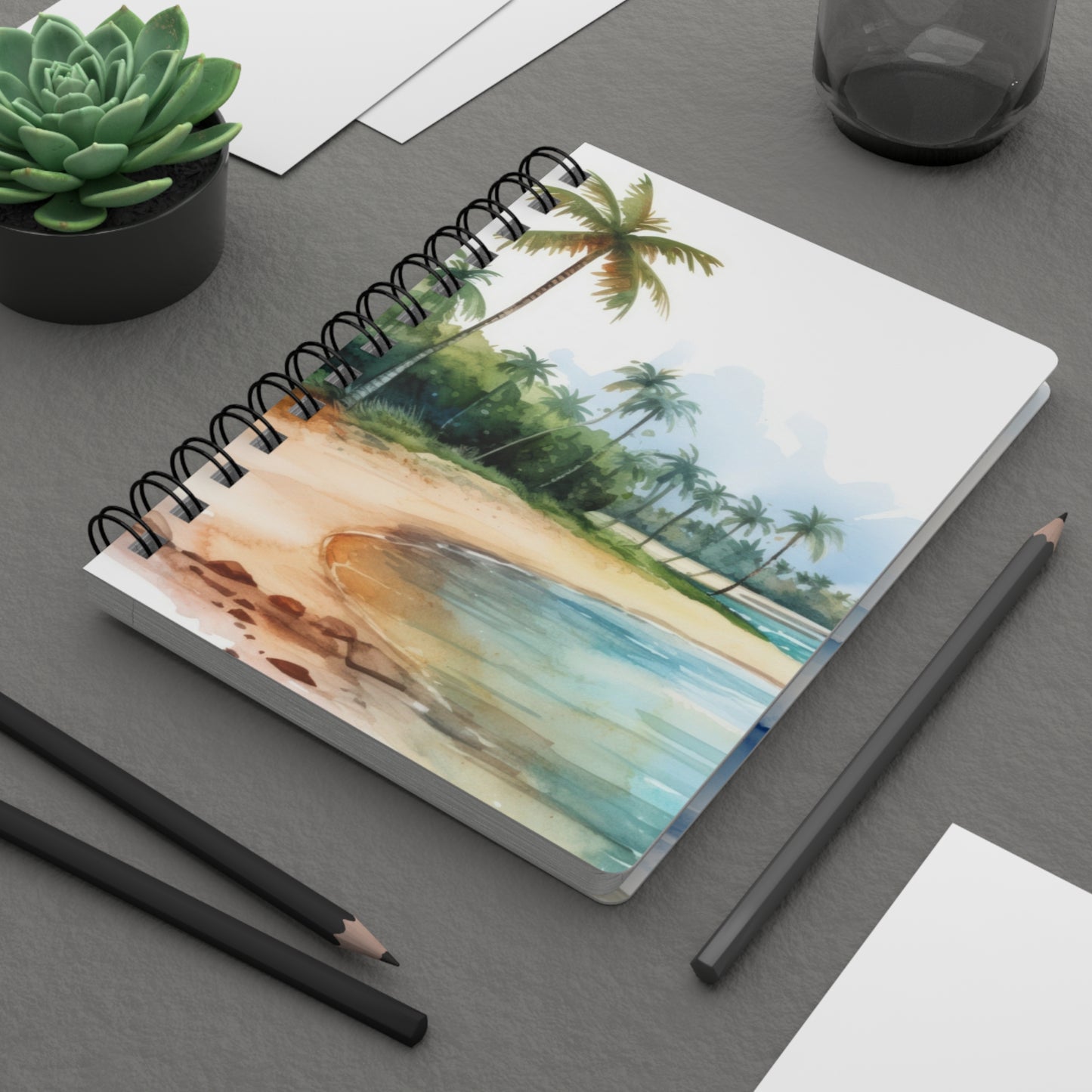 Tropical Beach Spiral Bound Journal