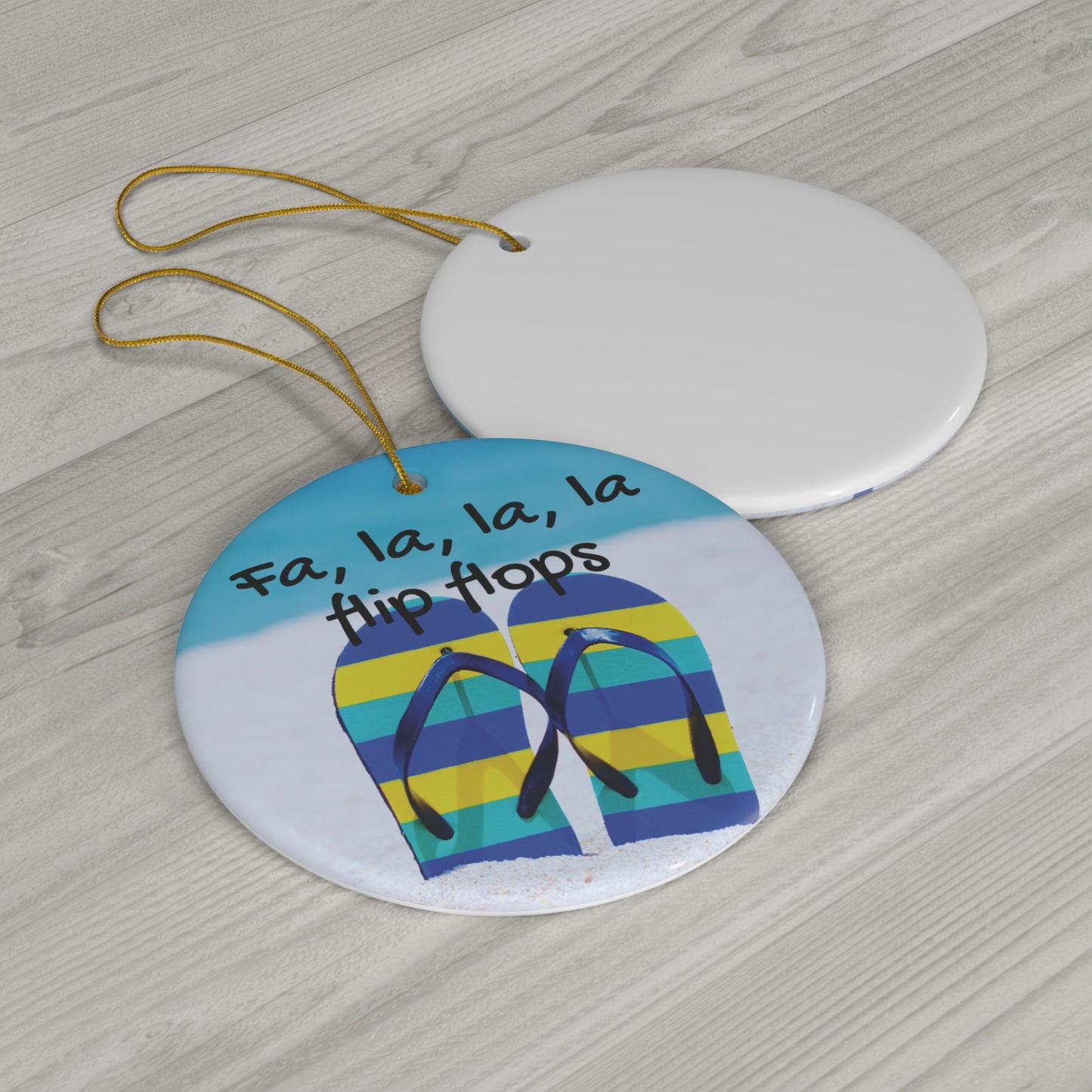 Flip Flops Christmas Ceramic Ornament