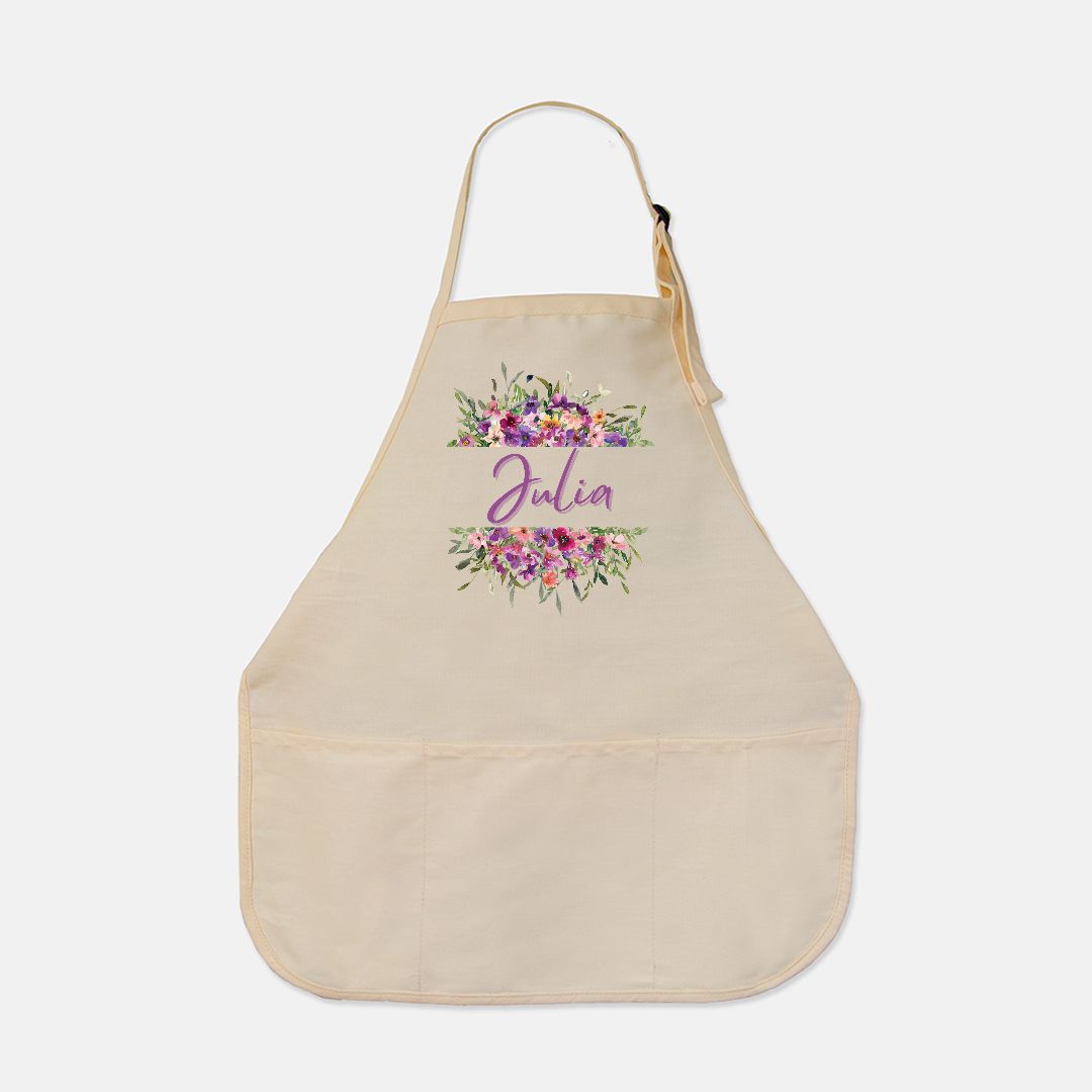 Personalized Garden of Flowers Name Apron