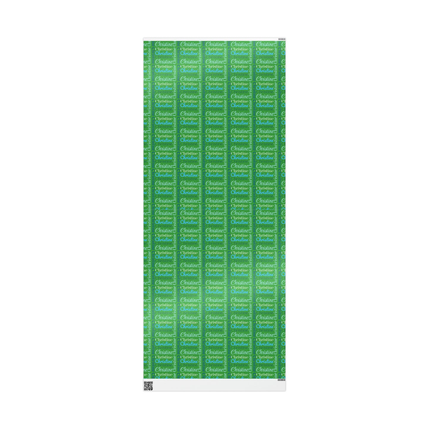 Personalized Name - Green with Blue - Wrapping Paper