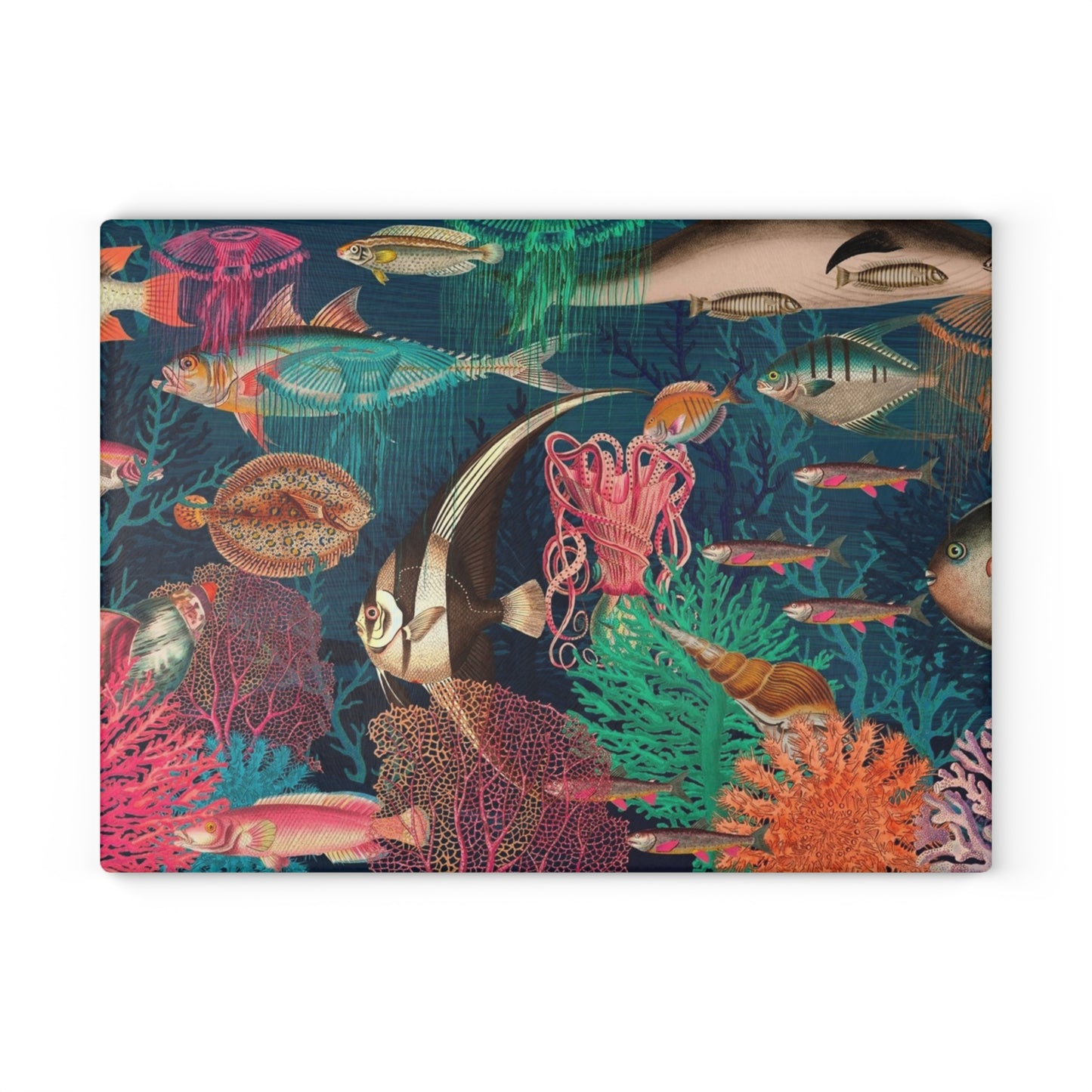 Underwater with the Angel Fish Glass Cutting Board