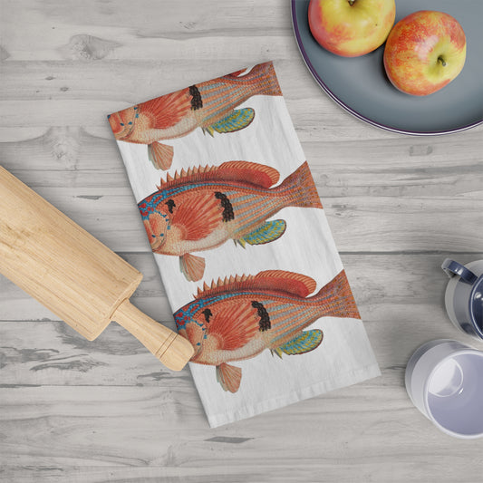 Vintage Fish Illustration Tea Towel