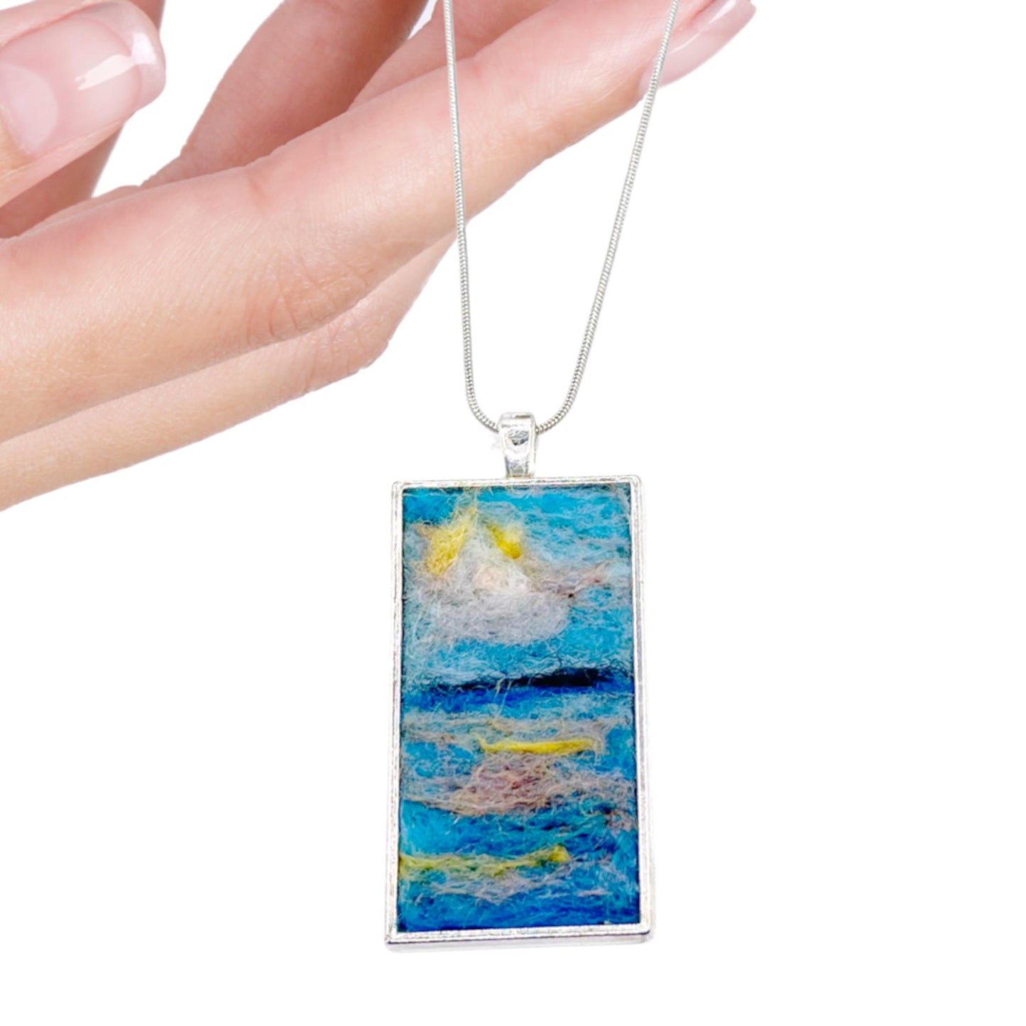 Felted Necklace - Sunshine on the Water