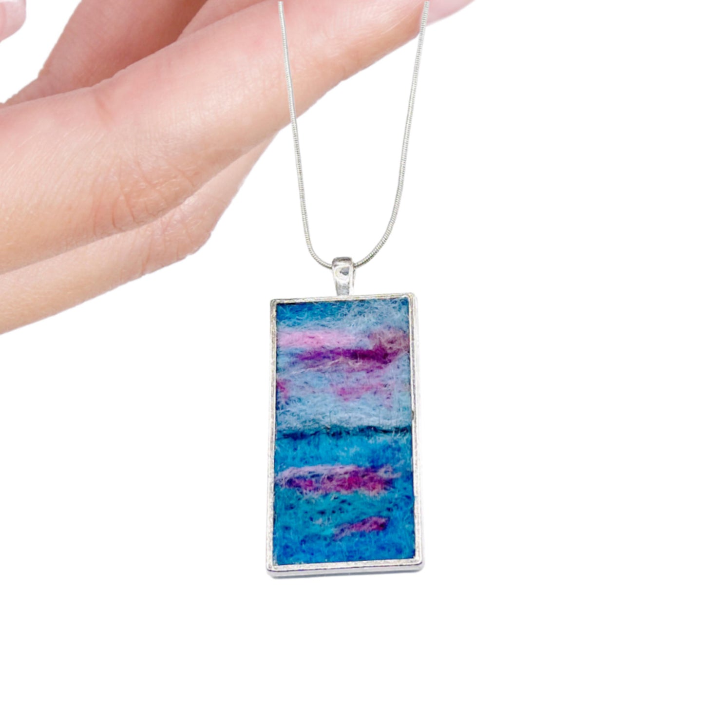 Felted Necklace - Purple Skies