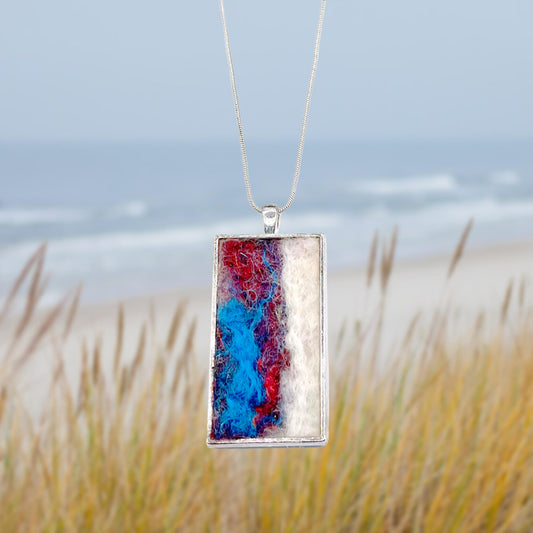 Felted Necklace - Boat Flags