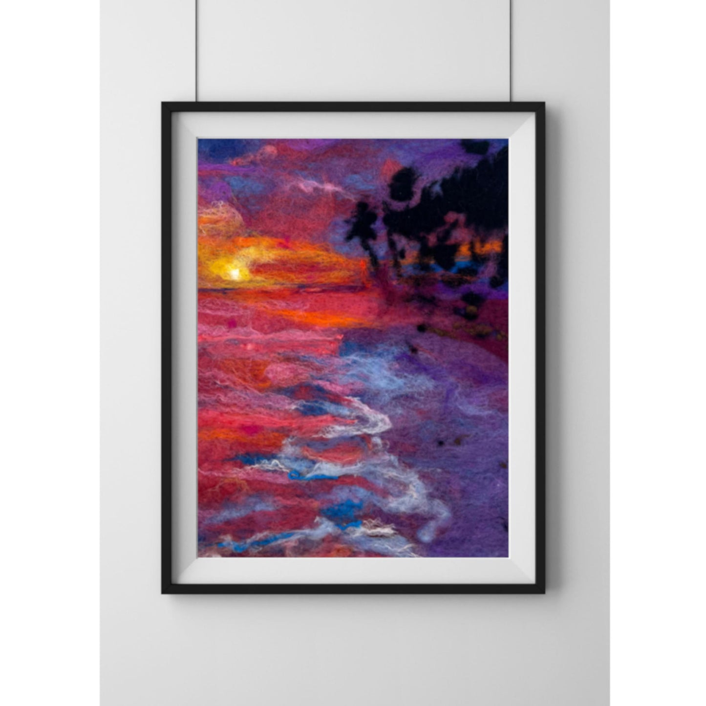 Hawaii Sunset Felted Wool Painting