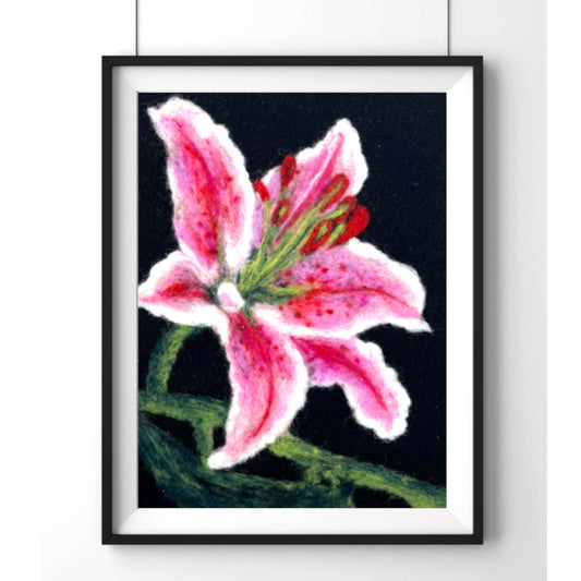 The Lily Felted Wool Painting